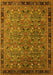 Machine Washable Oriental Yellow Traditional Rug, wshurb2286yw