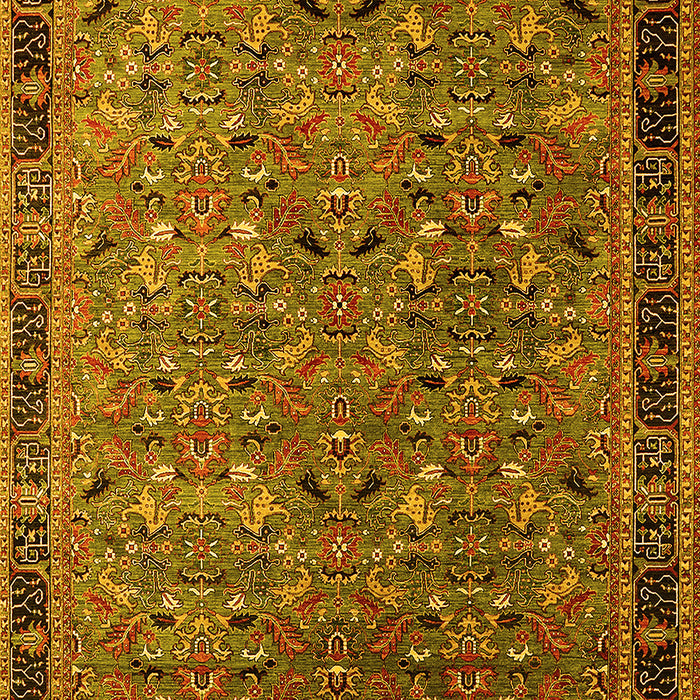 Machine Washable Oriental Yellow Traditional Rug, wshurb2286yw