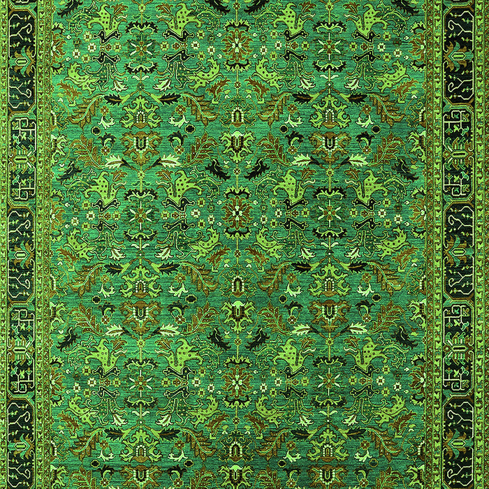 Machine Washable Oriental Green Traditional Area Rugs, wshurb2286grn