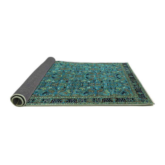 Sideview of Oriental Turquoise Traditional Rug, urb2286turq