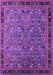 Machine Washable Oriental Purple Traditional Area Rugs, wshurb2286pur