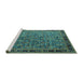 Sideview of Machine Washable Oriental Turquoise Traditional Area Rugs, wshurb2286turq