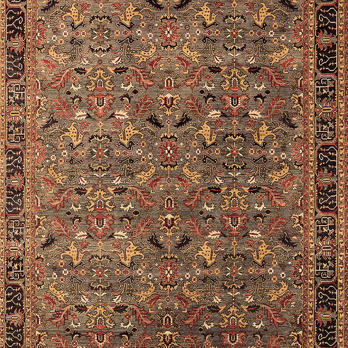 Machine Washable Oriental Brown Traditional Rug, wshurb2286brn