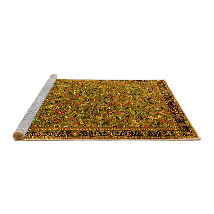 Sideview of Machine Washable Oriental Yellow Traditional Rug, wshurb2286yw