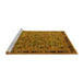 Sideview of Machine Washable Oriental Yellow Traditional Rug, wshurb2286yw