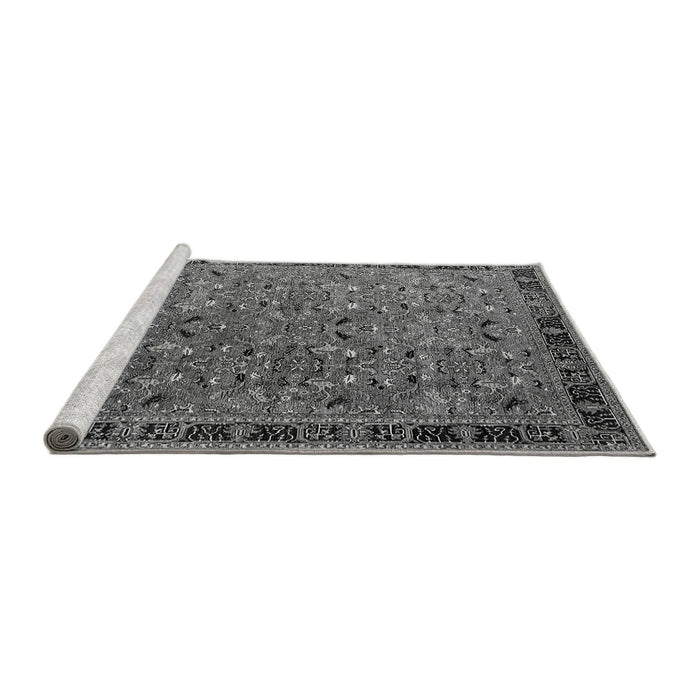 Sideview of Machine Washable Oriental Gray Traditional Rug, wshurb2286gry