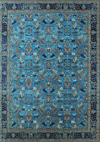 Oriental Light Blue Traditional Rug, urb2286lblu