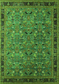 Oriental Green Traditional Rug, urb2286grn