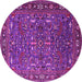 Round Machine Washable Oriental Pink Traditional Rug, wshurb2287pnk