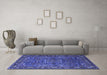 Machine Washable Oriental Blue Traditional Rug in a Living Room, wshurb2287blu
