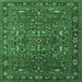 Square Oriental Emerald Green Traditional Rug, urb2287emgrn