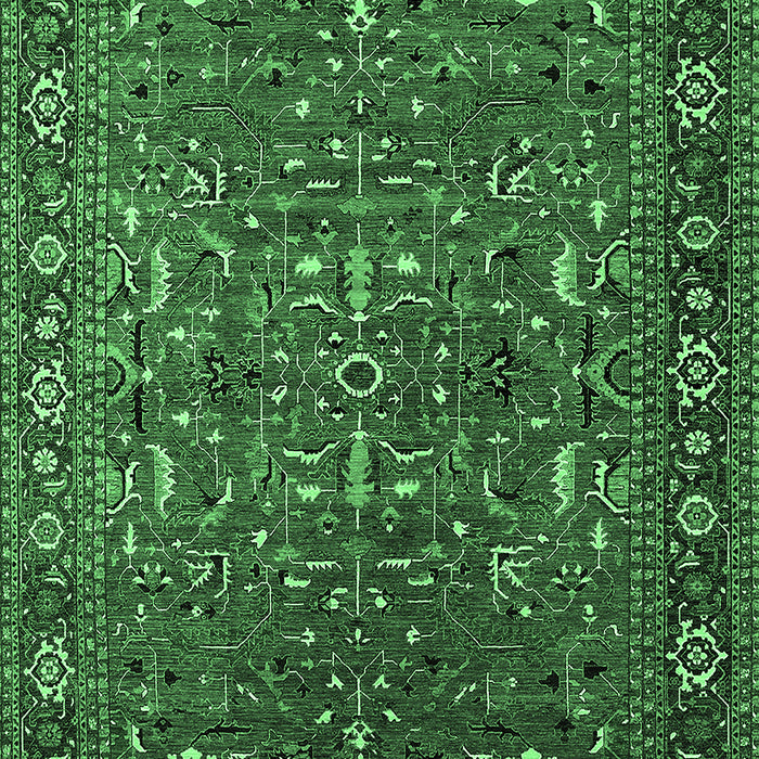 Oriental Emerald Green Traditional Rug, urb2287emgrn