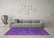 Machine Washable Oriental Purple Traditional Area Rugs in a Living Room, wshurb2287pur