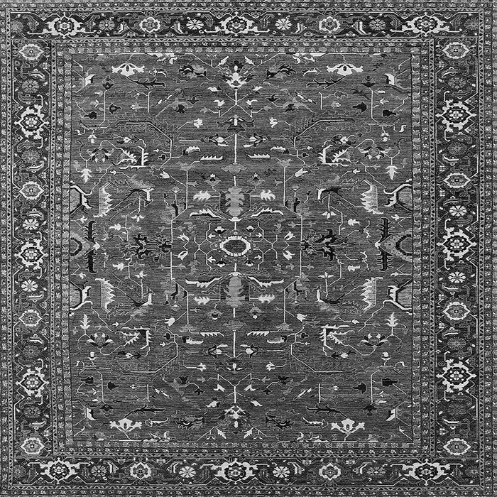 Square Oriental Gray Traditional Rug, urb2287gry