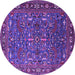 Round Oriental Purple Traditional Rug, urb2287pur