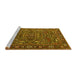 Sideview of Machine Washable Oriental Yellow Traditional Rug, wshurb2287yw