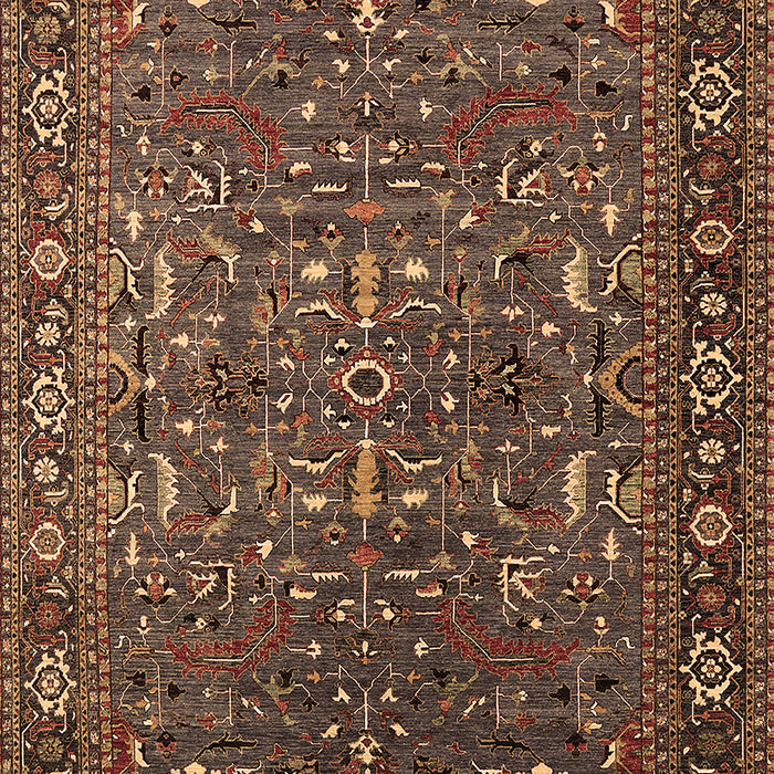 Machine Washable Oriental Brown Traditional Rug, wshurb2287brn