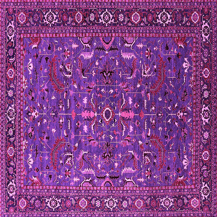 Square Machine Washable Oriental Pink Traditional Rug, wshurb2287pnk
