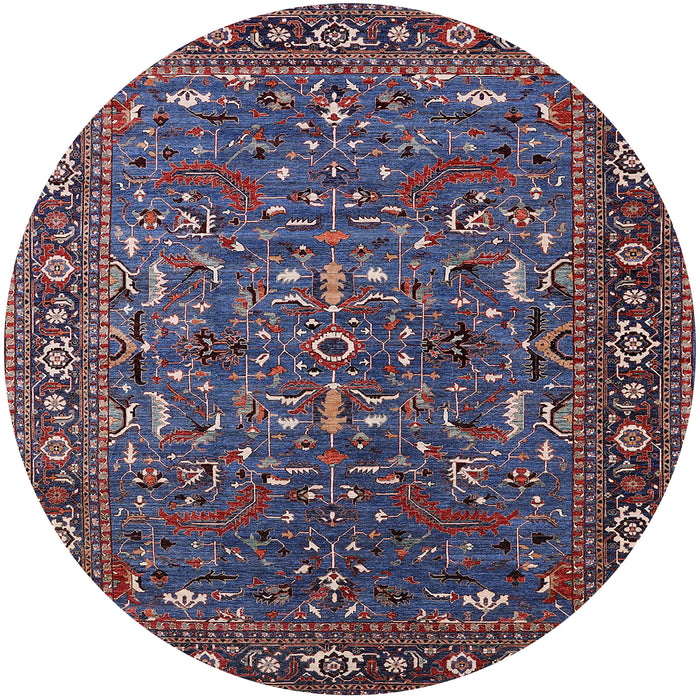 Round Machine Washable Industrial Modern Purple Lily Purple Rug, wshurb2287