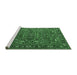 Sideview of Machine Washable Oriental Emerald Green Traditional Area Rugs, wshurb2287emgrn