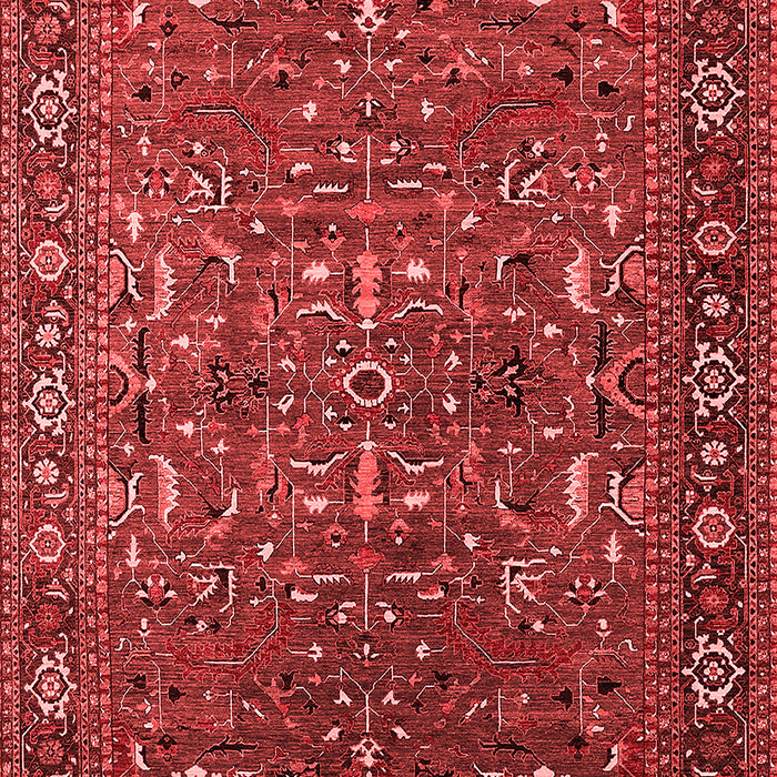 Machine Washable Oriental Red Traditional Rug, wshurb2287red