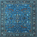 Square Oriental Light Blue Traditional Rug, urb2287lblu