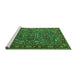 Sideview of Machine Washable Oriental Green Traditional Area Rugs, wshurb2287grn