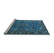 Sideview of Machine Washable Oriental Light Blue Traditional Rug, wshurb2287lblu