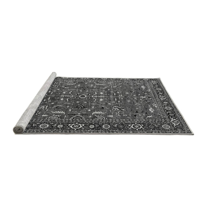 Sideview of Machine Washable Oriental Gray Traditional Rug, wshurb2287gry