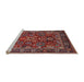 Sideview of Machine Washable Industrial Modern Cranberry Red Rug, wshurb2288