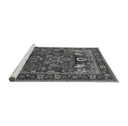 Sideview of Machine Washable Oriental Gray Industrial Rug, wshurb2288gry