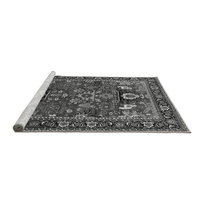 Sideview of Machine Washable Oriental Gray Industrial Rug, wshurb2288gry