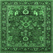 Square Oriental Emerald Green Industrial Rug, urb2288emgrn