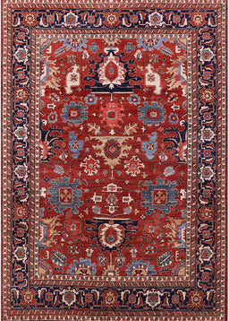 Mid-Century Modern Cranberry Red Oriental Rug, urb2288