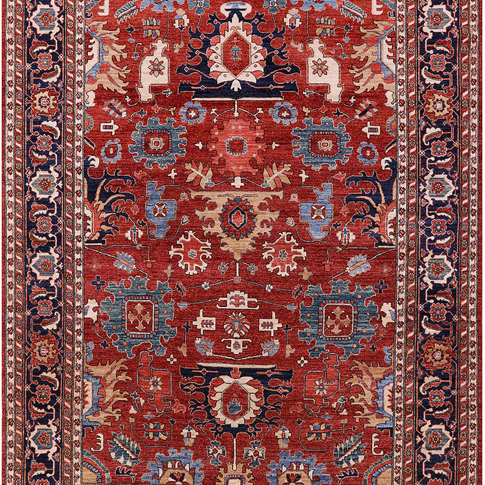Mid-Century Modern Cranberry Red Oriental Rug, urb2288