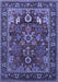 Machine Washable Oriental Blue Industrial Rug, wshurb2288blu