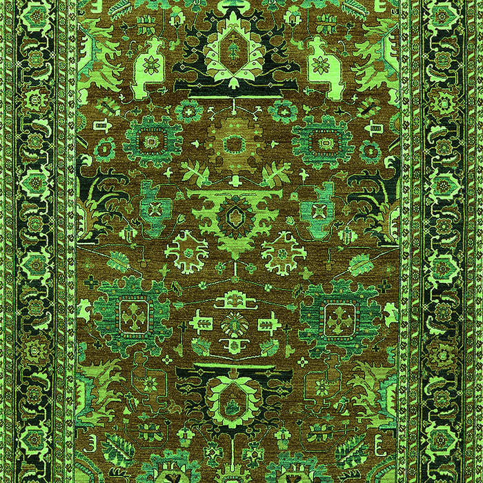 Machine Washable Oriental Green Industrial Area Rugs, wshurb2288grn