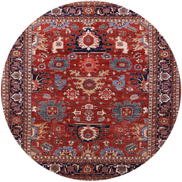 Round Machine Washable Industrial Modern Cranberry Red Rug, wshurb2288