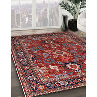 Mid-Century Modern Cranberry Red Oriental Rug, urb2288