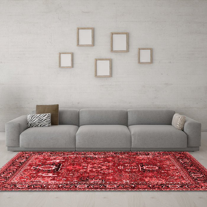 Industrial Red Washable Rugs