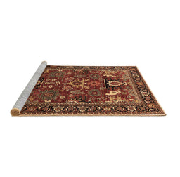 Sideview of Machine Washable Oriental Brown Industrial Rug, wshurb2288brn