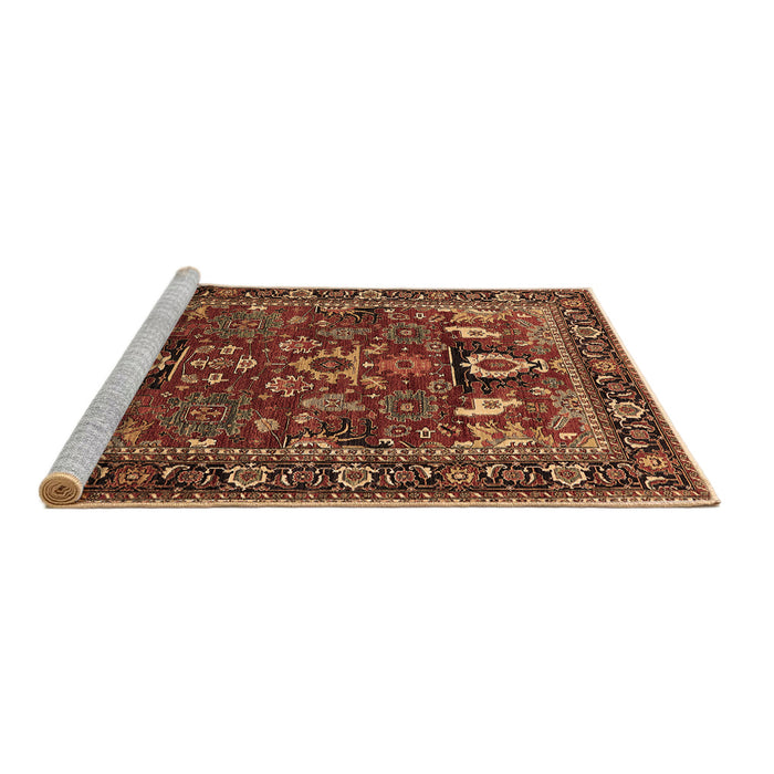 Sideview of Machine Washable Oriental Brown Industrial Rug, wshurb2288brn