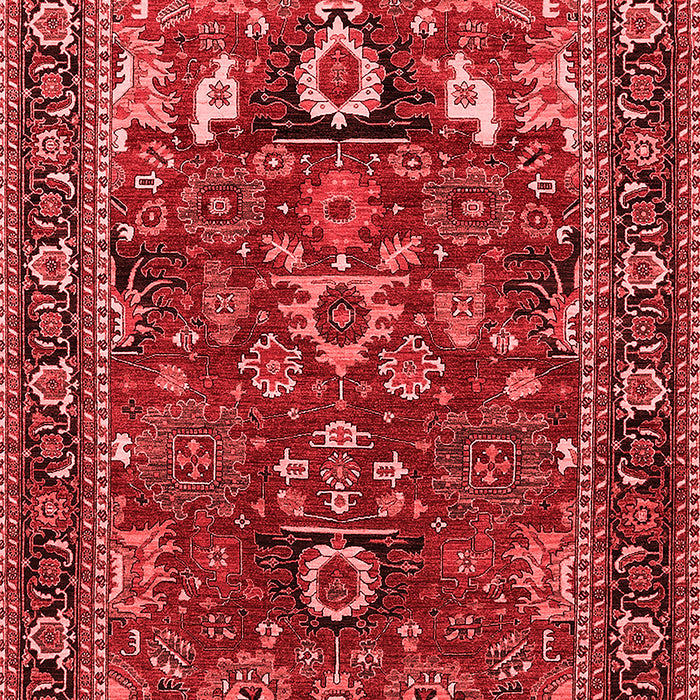 Machine Washable Oriental Red Industrial Rug, wshurb2288red