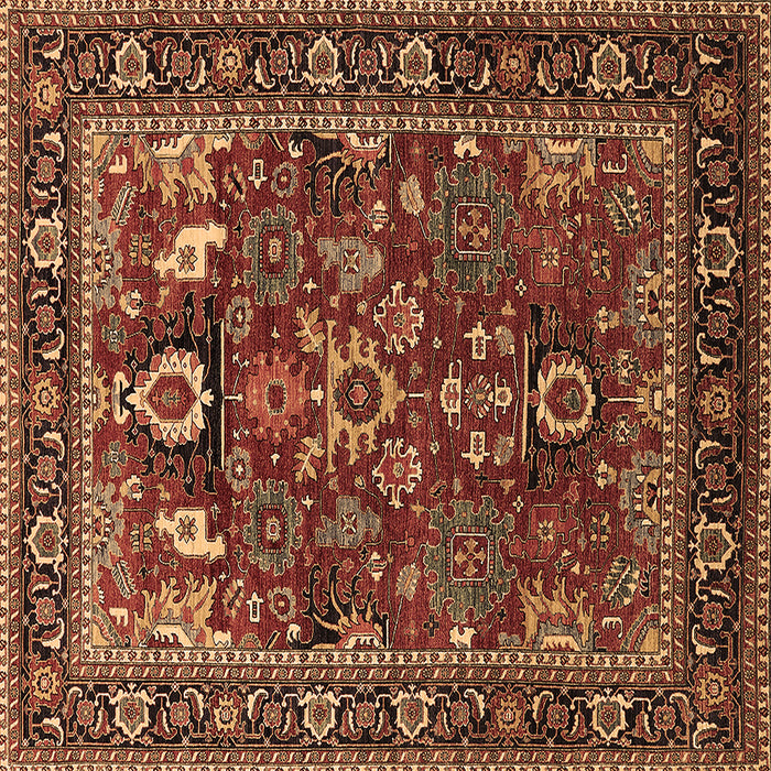 Square Oriental Brown Industrial Rug, urb2288brn