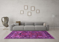 Machine Washable Oriental Purple Industrial Rug, wshurb2288pur