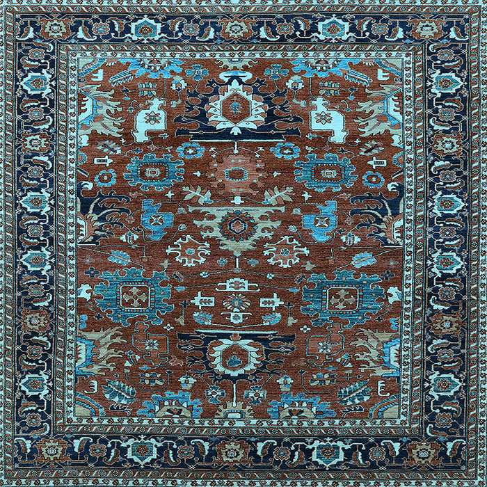 Square Oriental Light Blue Industrial Rug, urb2288lblu