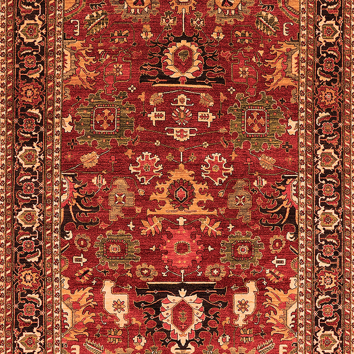 Machine Washable Oriental Orange Industrial Area Rugs, wshurb2288org