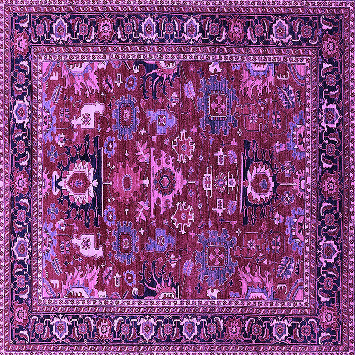Square Machine Washable Oriental Purple Industrial Area Rugs, wshurb2288pur