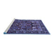 Sideview of Machine Washable Oriental Blue Industrial Rug, wshurb2288blu