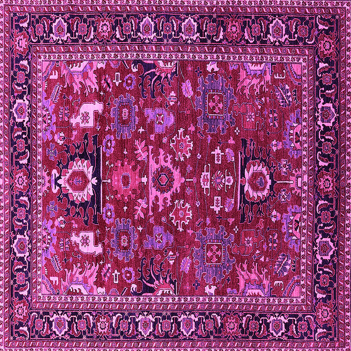 Square Machine Washable Oriental Pink Industrial Rug, wshurb2288pnk